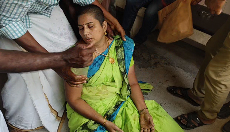 நீதிமன்றத்தில் விசாரணைக்கு ஆஜரான போது மயங்கி விழுந்த நிர்மலா தேவி..