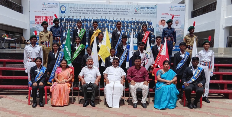 செட்டிநாடு பப்ளிக் பள்ளியின் வருடாந்திர பதவியேற்பு விழா :காரைக்குடி மாநகர மேயர் முத்துரை பங்கேற்பு…