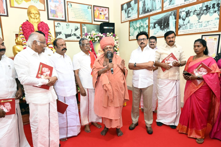 குன்றக்குடி திருவண்ணாமலை ஆதினத்தில் முதல்வர் மு.க.ஸ்டாலின்…