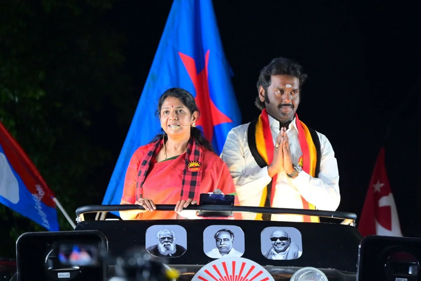 விருதுநகரில் விஜய பிரபாகனை ஆதரித்து கனிமொழி எம்.பி பரப்புரை..