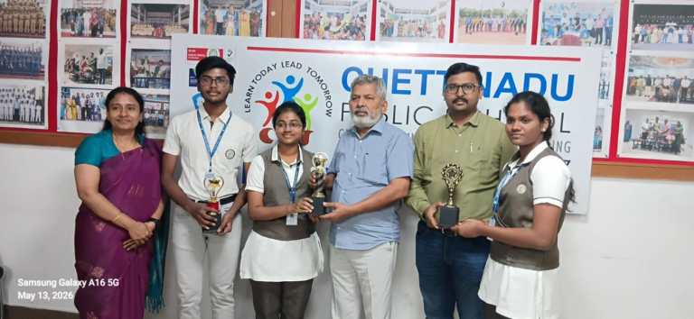 காரைக்குடி செட்டிநாடு பப்ளிக் பள்ளி  மாணவர்கள் 12-ஆம் வகுப்பு(சி பி எஸ் இ ) பொது தேர்வில் சாதனை ..